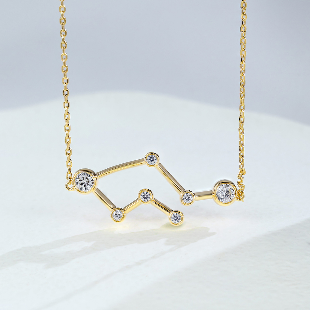 Gold Choker Necklace - Zodiac Sign Necklace