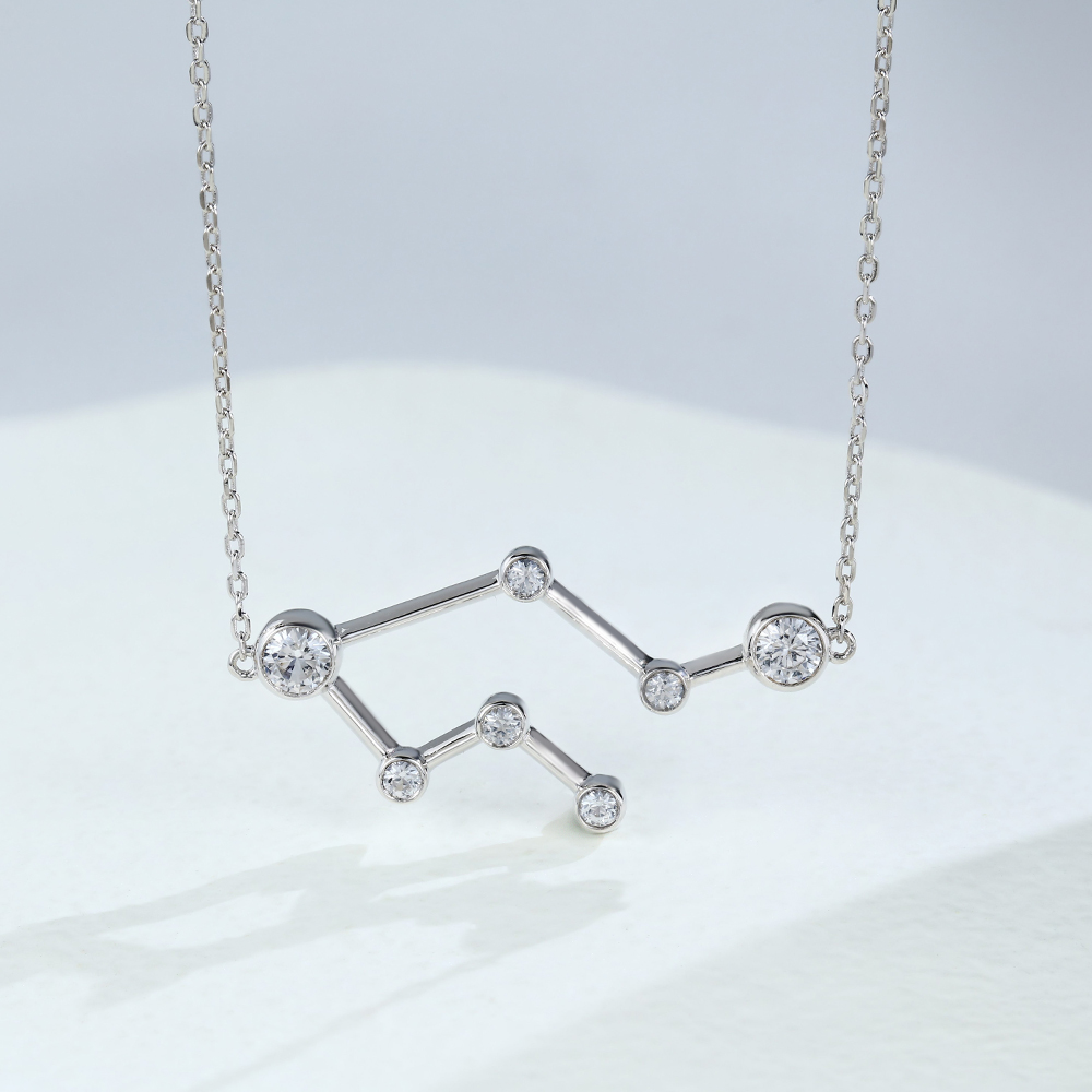 White Gold Necklace - Zodiac Sign Necklace