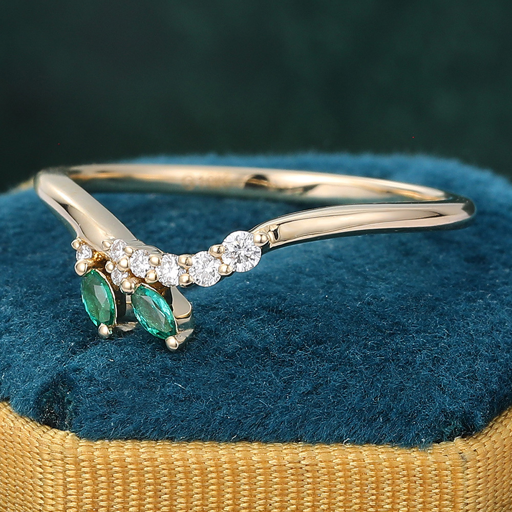 Emerald Wedding Band for Women