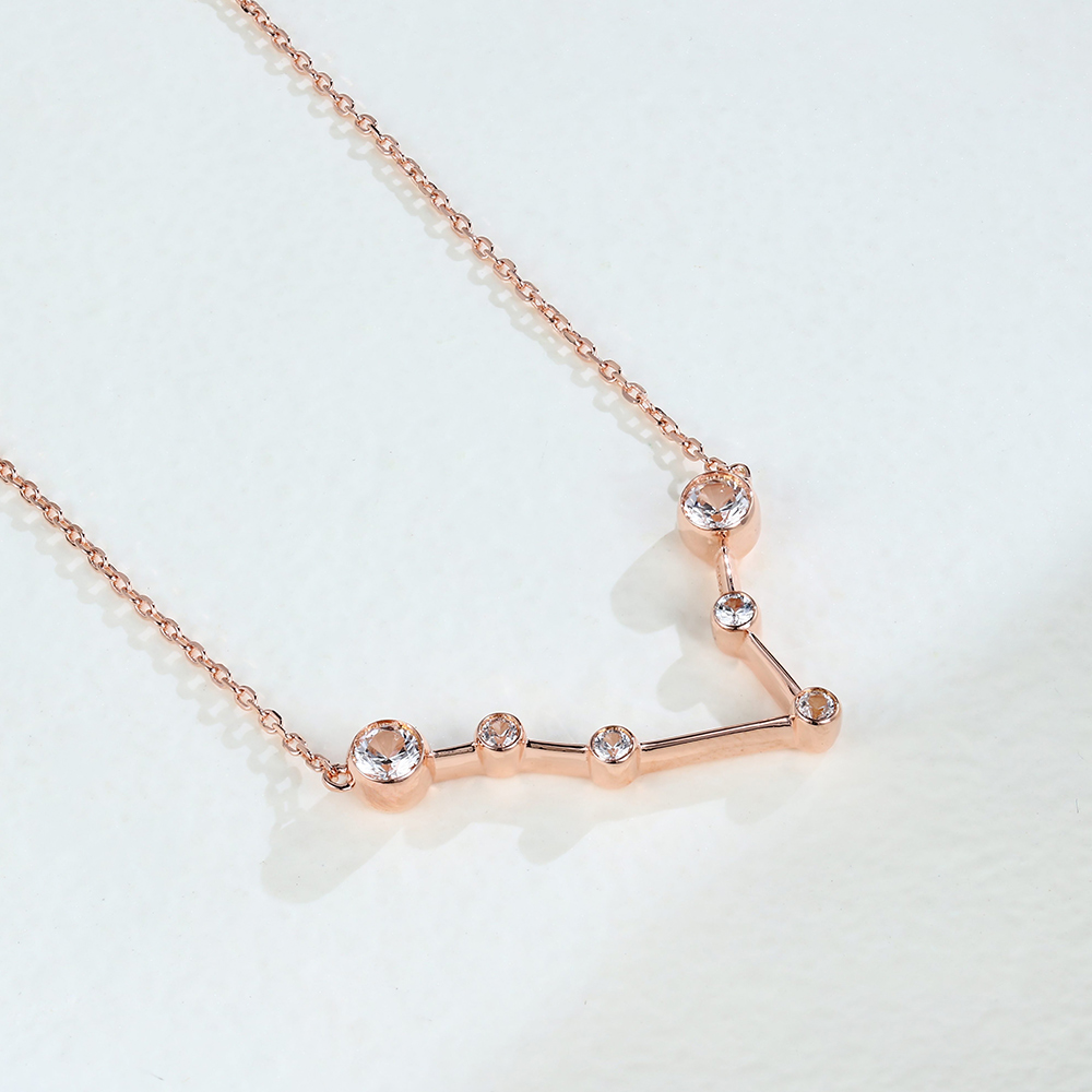 white sapphire Pisces necklace - Zodiac Sign Necklace