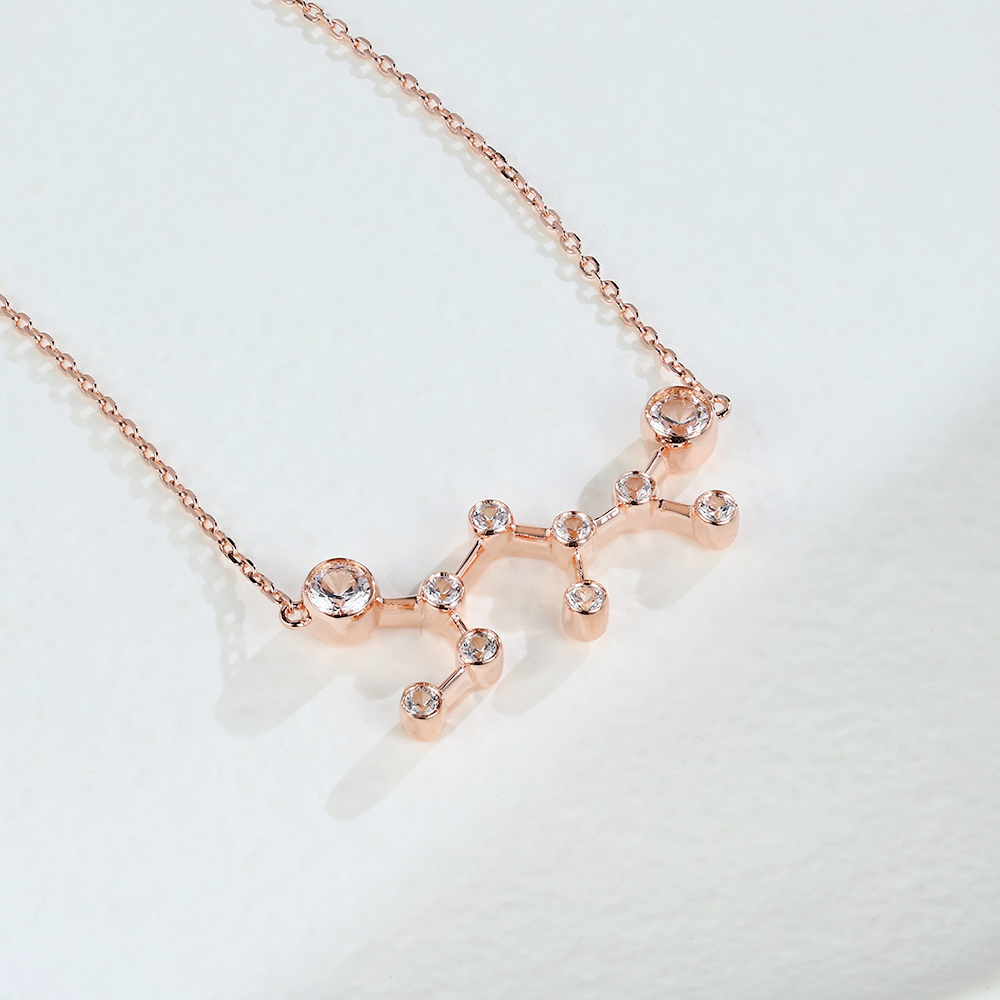 rose gold white sapphire sagittarius necklace - Zodiac Sign Necklace