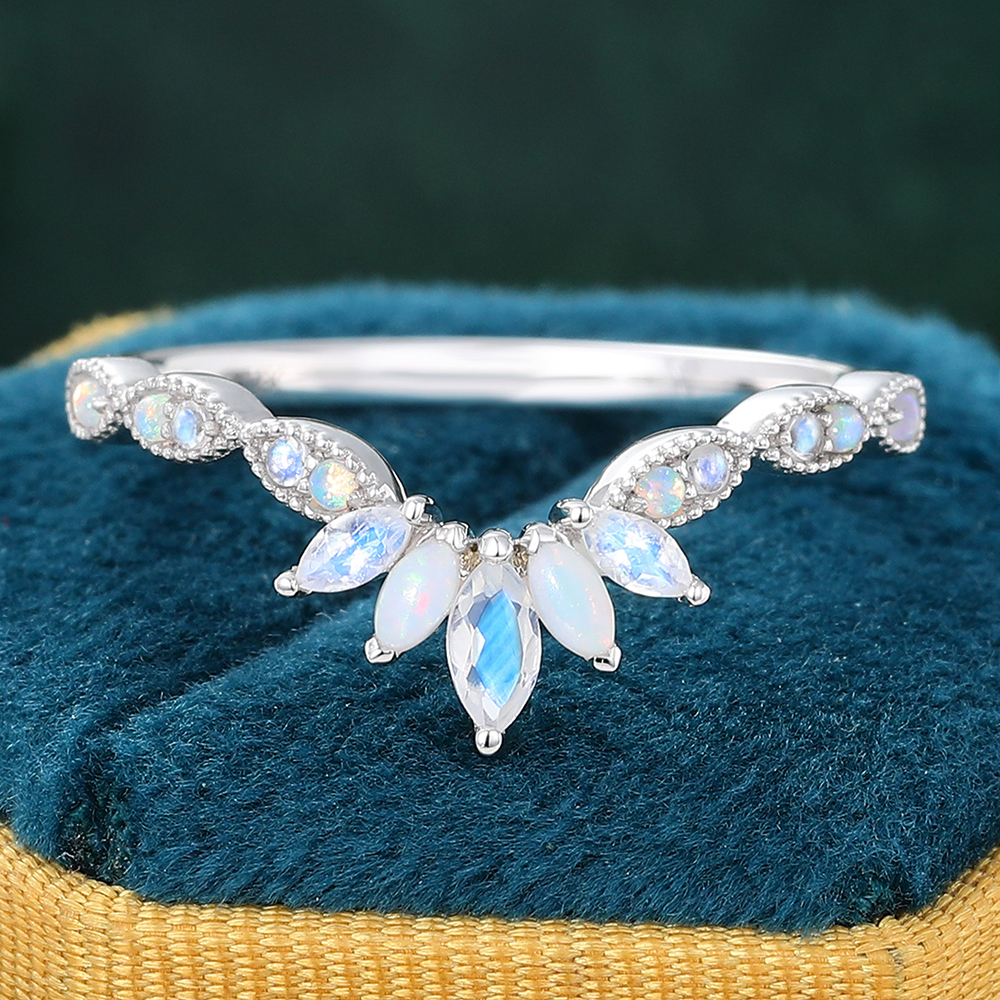 Diamond & Moonstone Rings for Women & Rainbow Moonstone – Juyoyo
