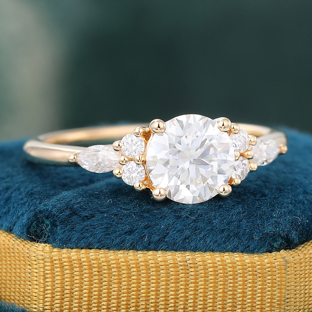 Juyoyo 7mm Moissanite Rose Gold Engagement Ring