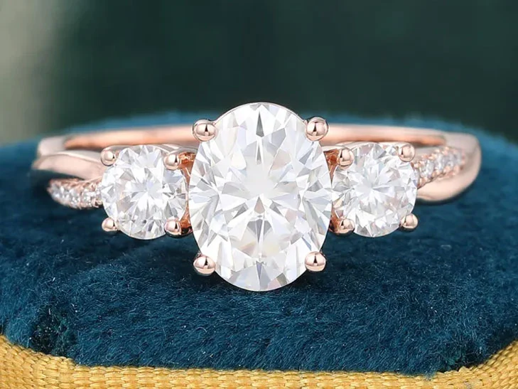 three stone engagement ring