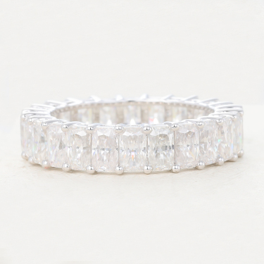 Radiant Cut Moissanite Eternity Ring