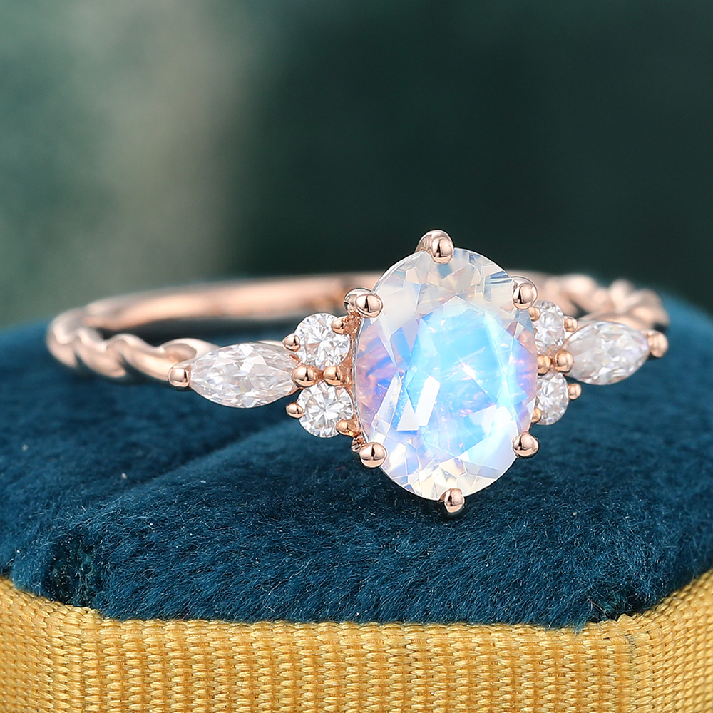 Rainbow Moonstone Cut Out Ring Rainbow Moonstone Cut Out Ring