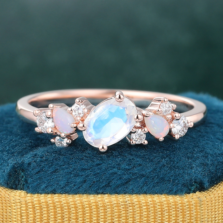 Moonstone Cluster Ring