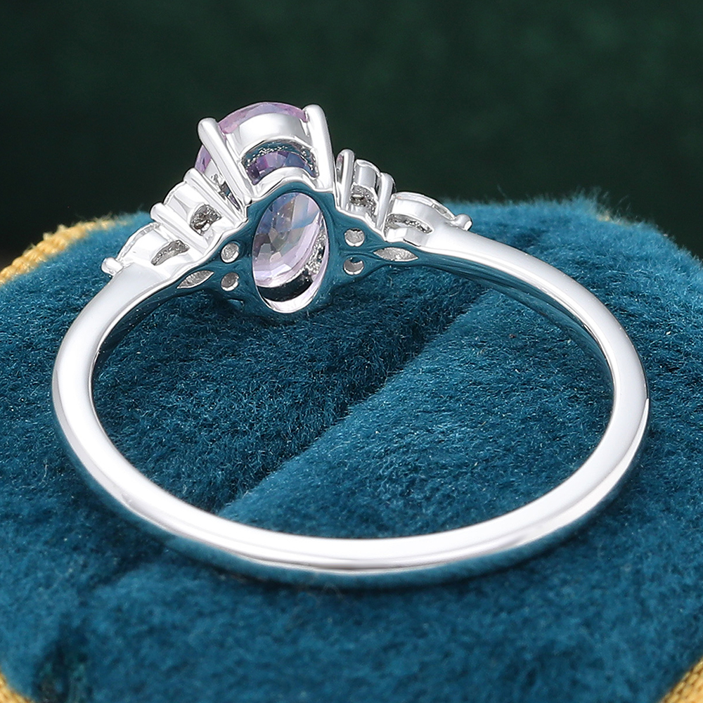Pink Sapphire Engagement Ring White Gold
