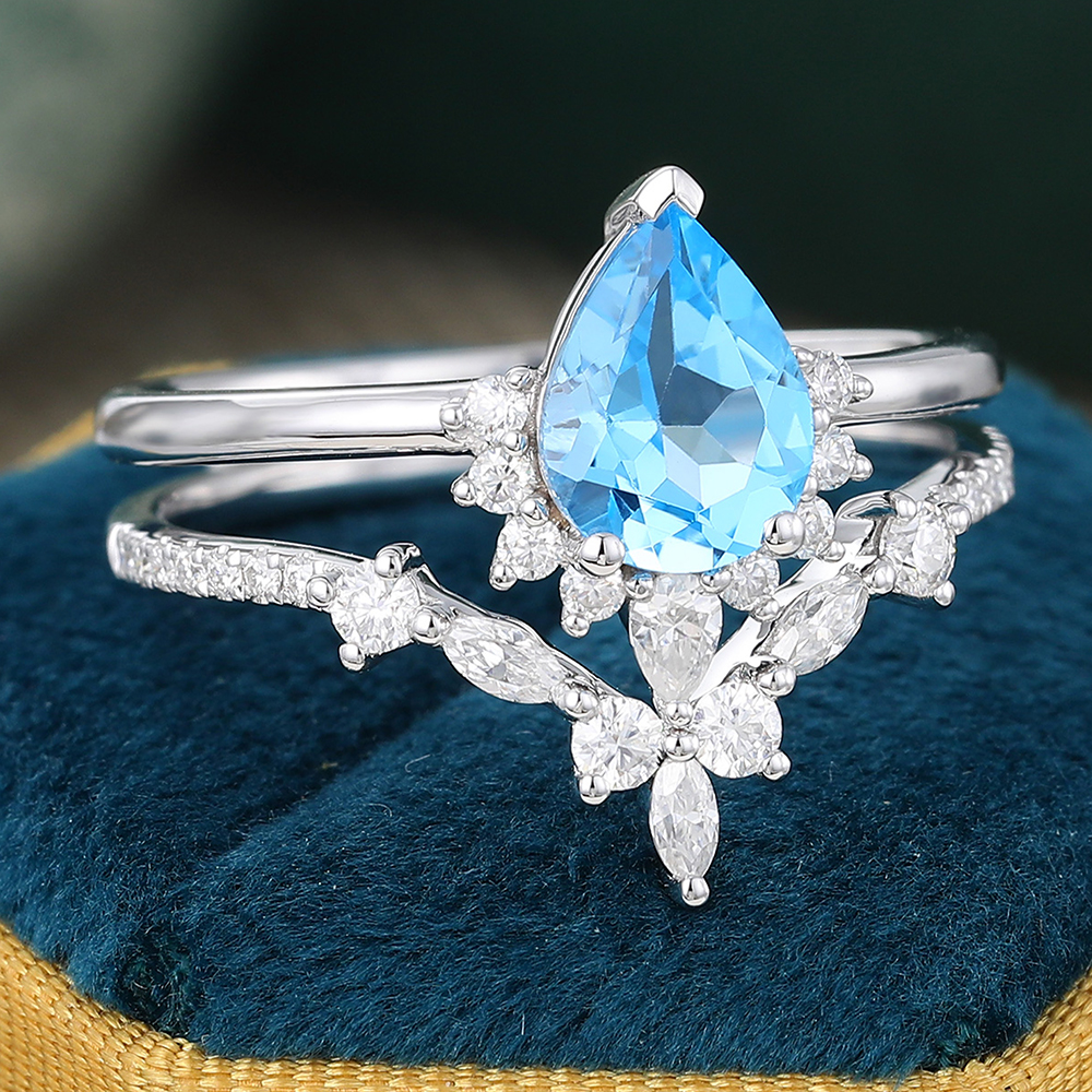 Blue Topaz Rings for Women, Blue Topaz Engagement ring, Swiss Blue Ring, Engagement selling Ring, Promise Ring