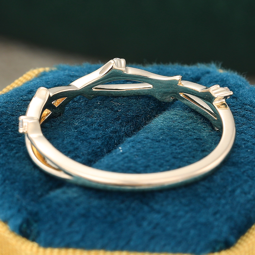 Branch Moissanite Infinity Wedding Band Stacking Ring 