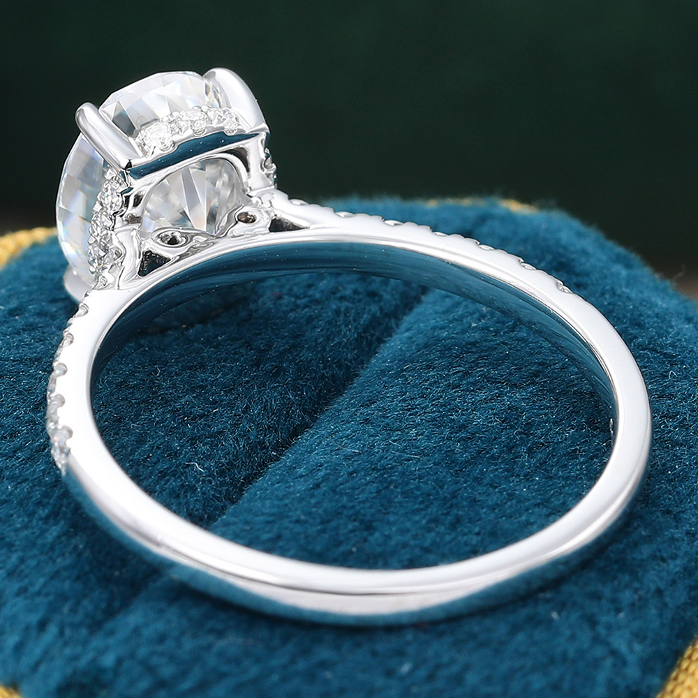 Juyoyo Moissanite Hidden Halo Engagement Ring 4 Claw Prongs Wedding Anniversary Promise Ring