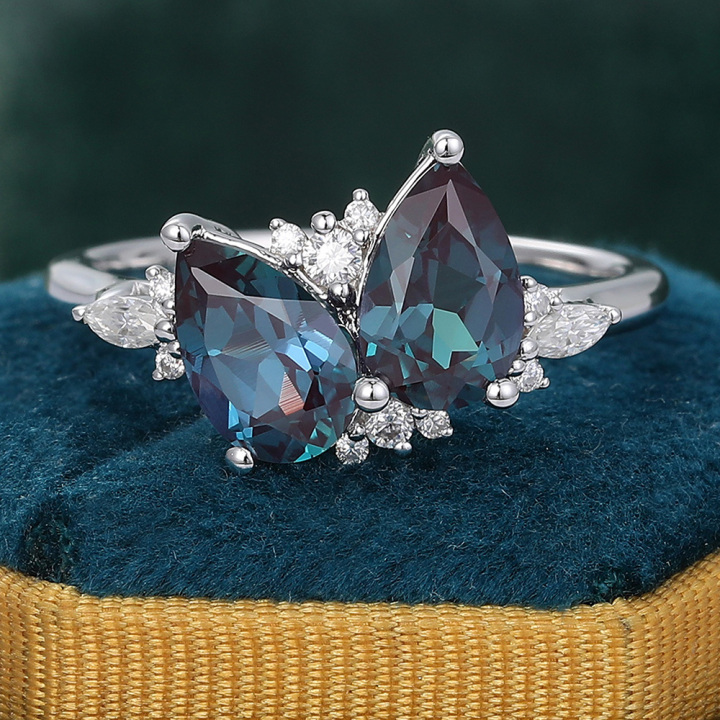 Alexandrite Engagement Ring Toi &eacute;t Moi Engagement Ring