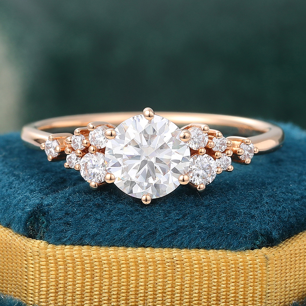 Juyoyo 1ct Moissanite Gold Vintage Engagement Ring 