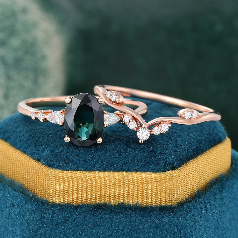 Vintage and Antique Sapphire Bridal Ring Set