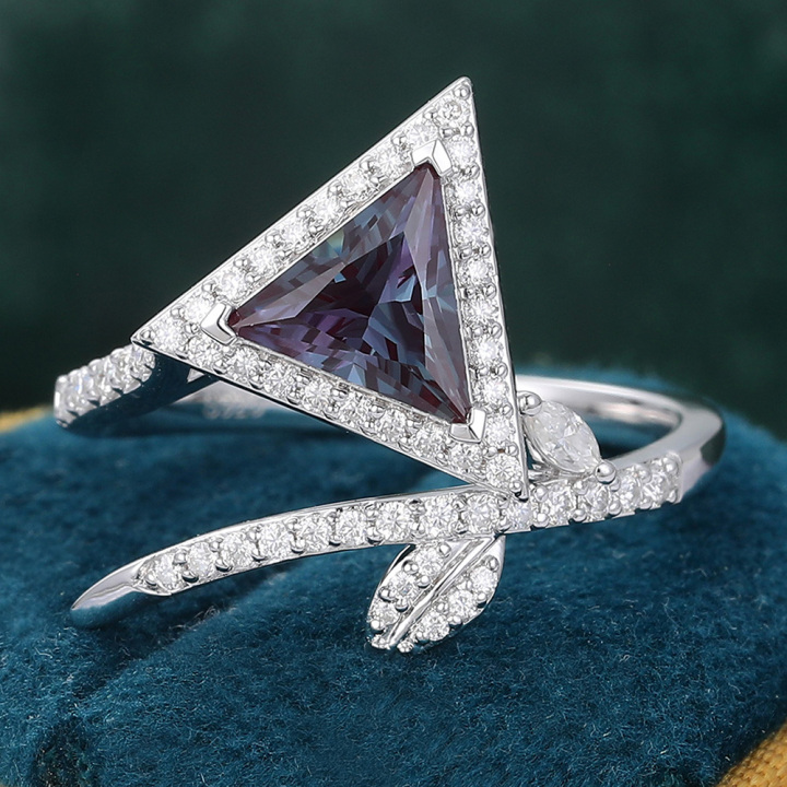 Triangle Alexandrite Rings for Women