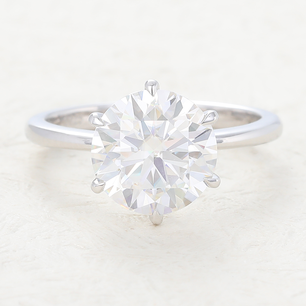 Juyoyo Classic Six-Prong Solitaire Engagement Ring