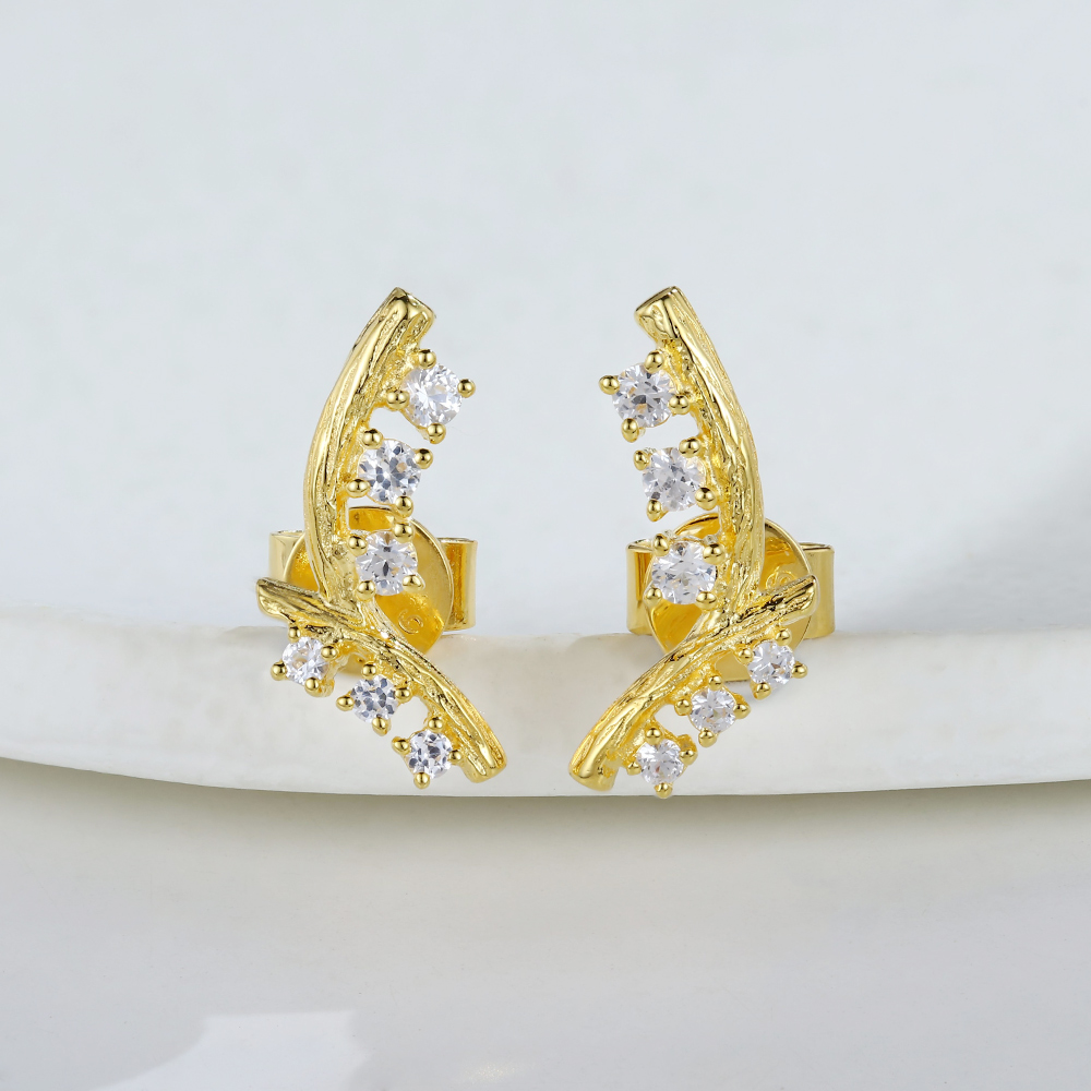 Arboreal Juyoyo White Sapphire Earrings