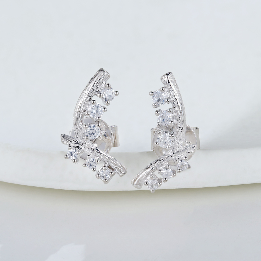 Arboreal Juyoyo White Sapphire Earrings