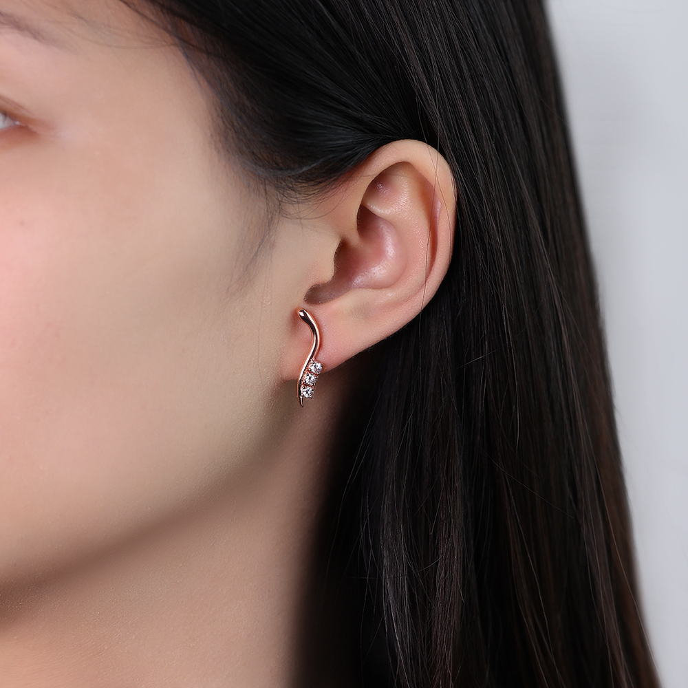 Digress White Sapphire Stud Earrings