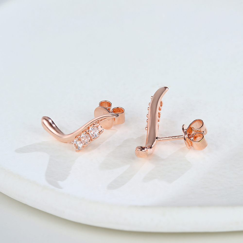 Digress White Sapphire Stud Earrings