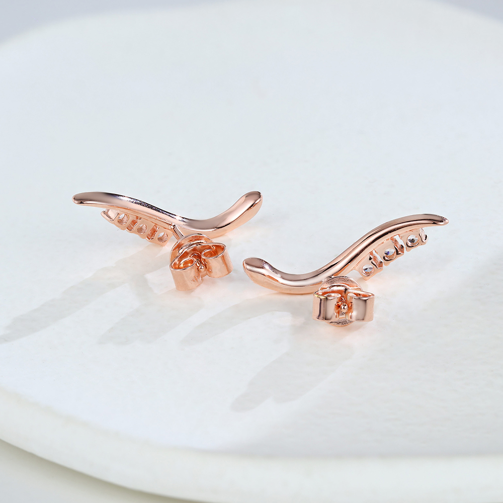 Digress White Sapphire Stud Earrings