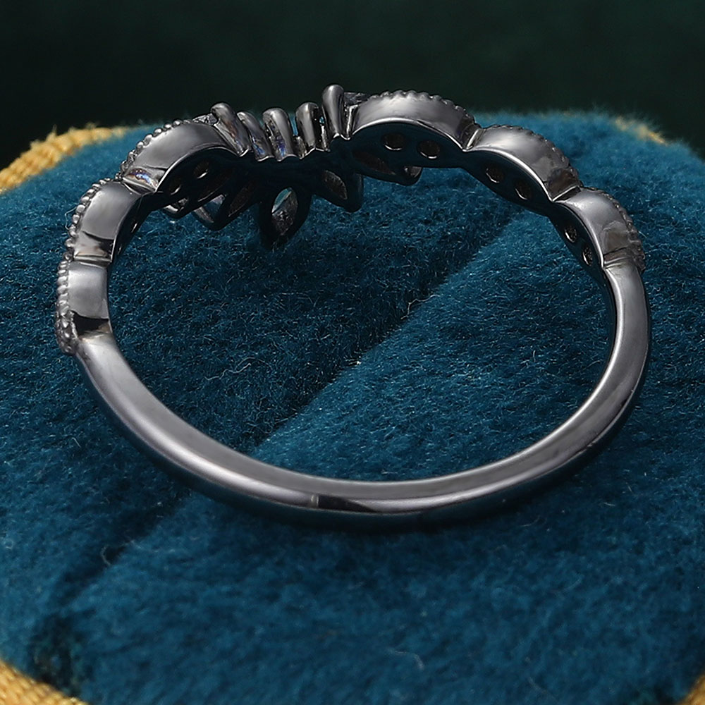 Alexandrite Wedding Band with Moissanite