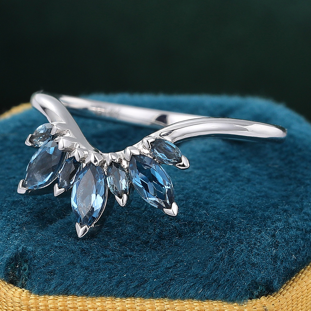 London Blue Topaz White Gold Wedding Band