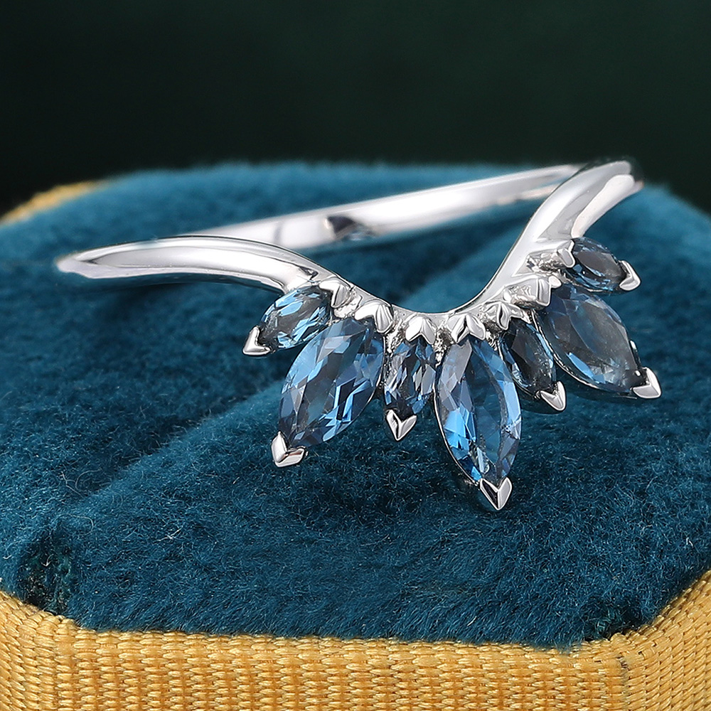 London Blue Topaz Wedding Band