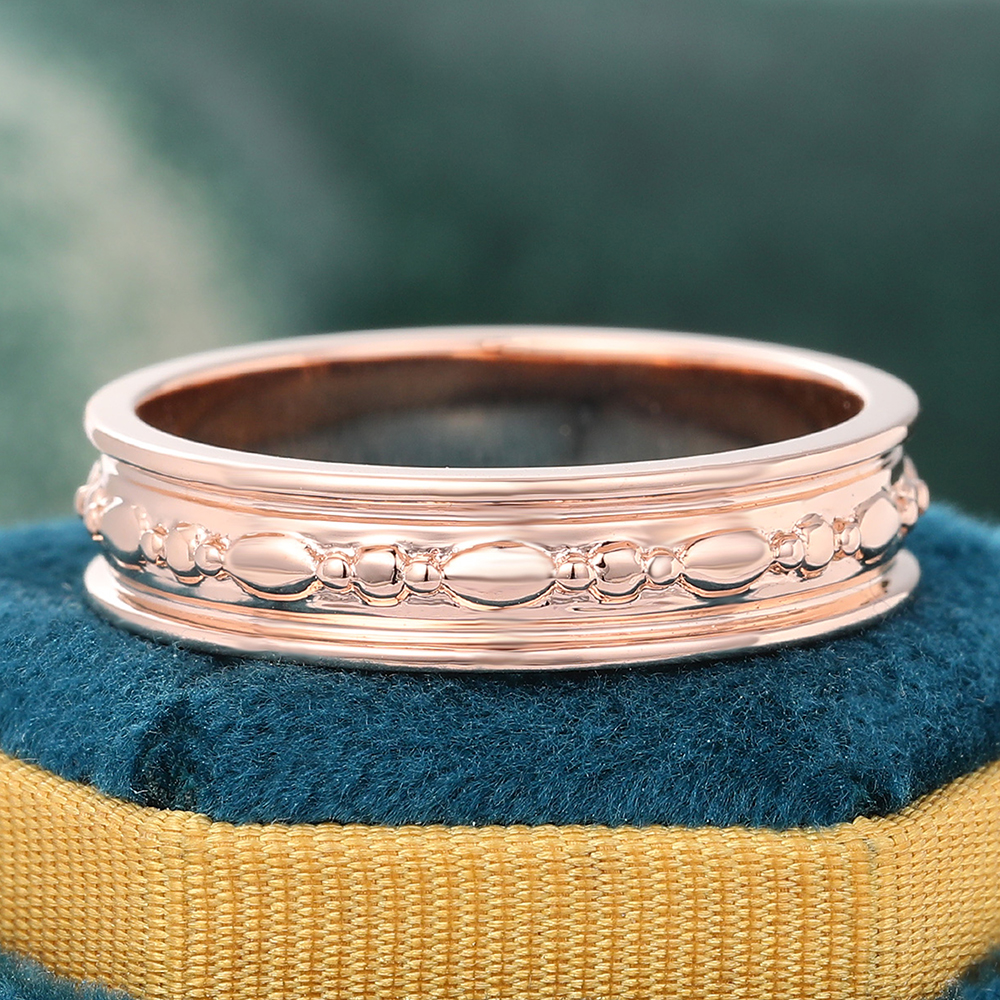 2mm Engrave Wedding Band Wide Stacking Gold Ring 