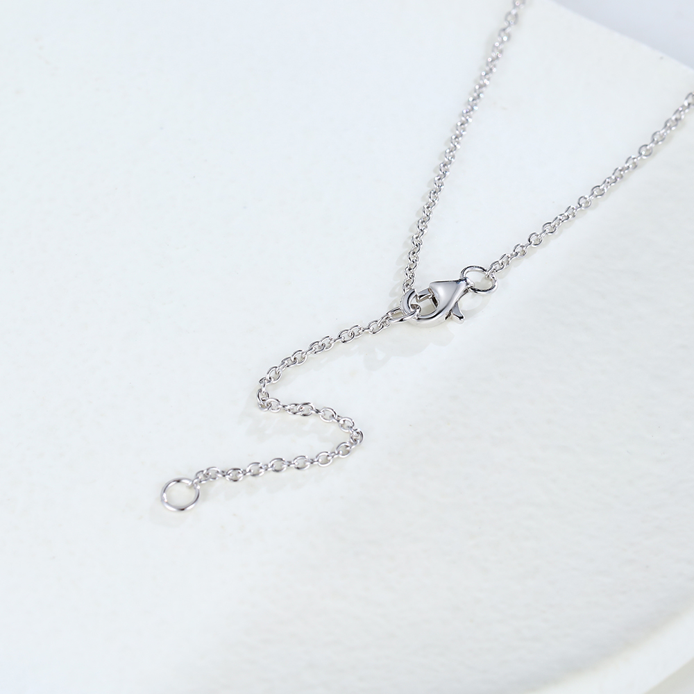 Cluster Moissanite Pendant Necklace With Cable Chain