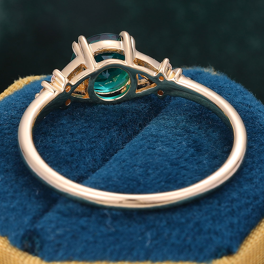 Emerald Wedding Ring for Women Yellow Gold