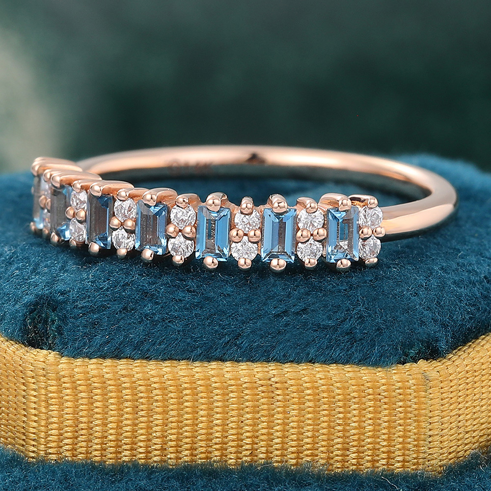 Blue Topaz Engagement Ring