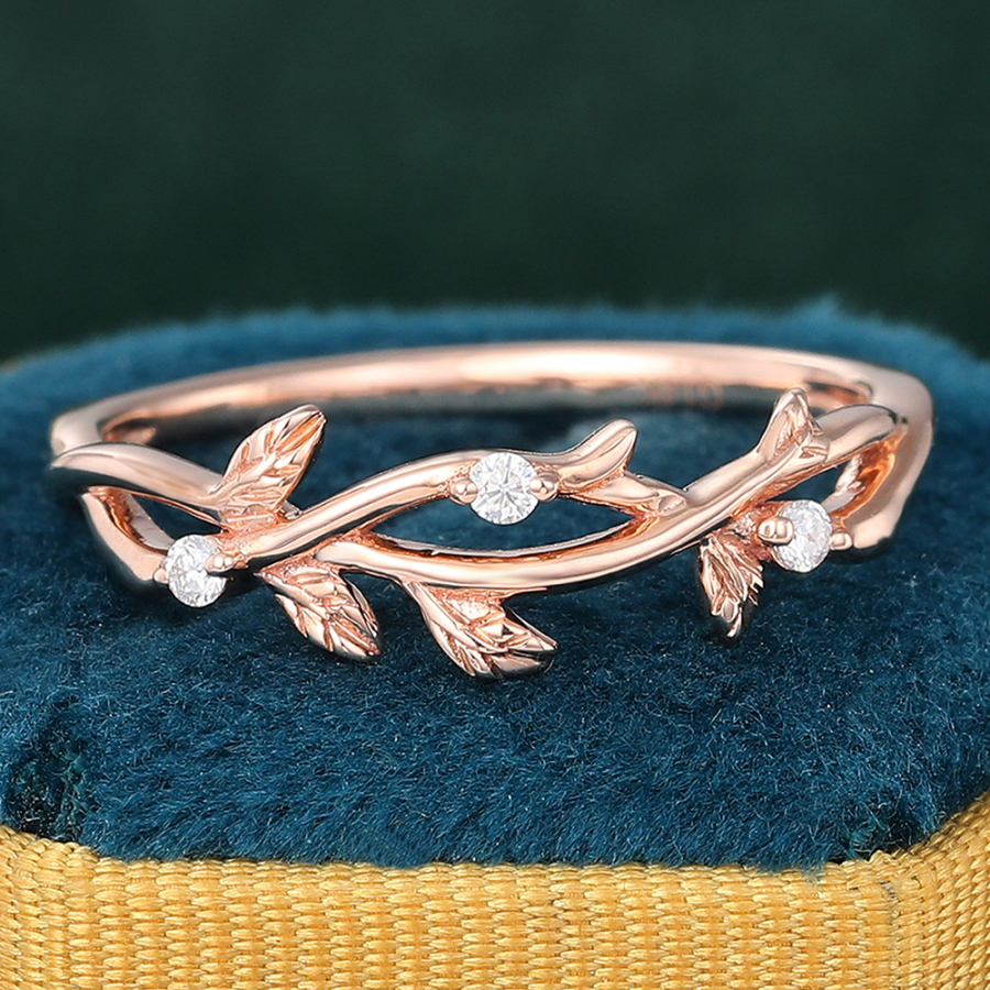 Diamond Rose Gold Stacking Ring Wedding Band