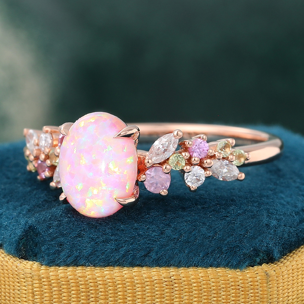 Pink opal factory ring