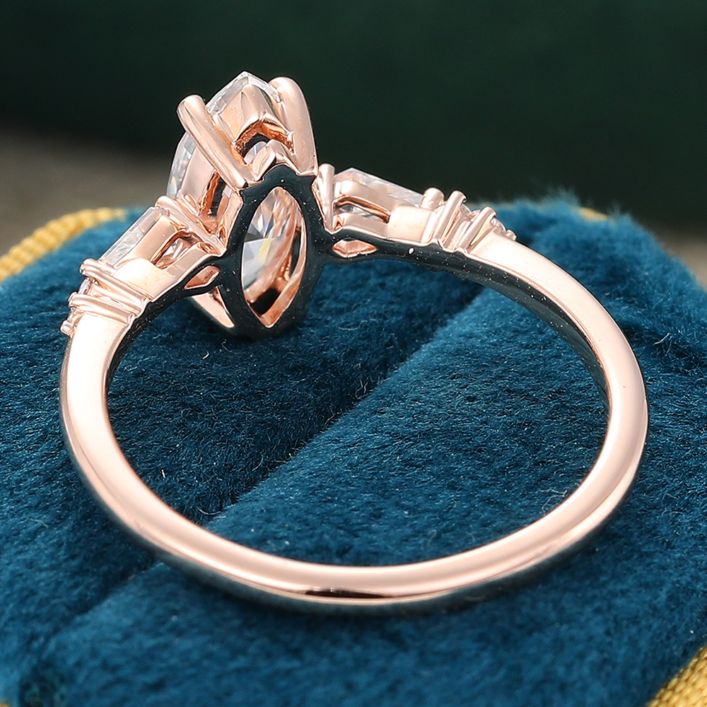 Juyoyo Marquise Cut Moissanite Engagement Ring for Women Vintage Anniversary Promise Ring Gift