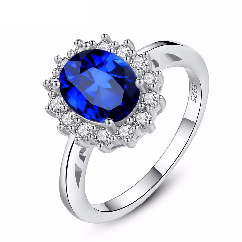 Juyoyo Gorgeous Simulated Tanzanite Halo Engagement Ring