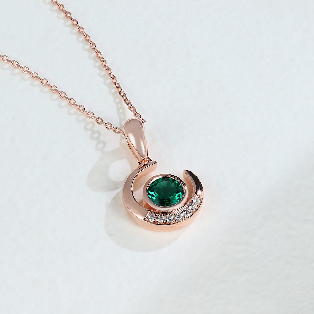 Rose Gold Moon Pendant Necklace