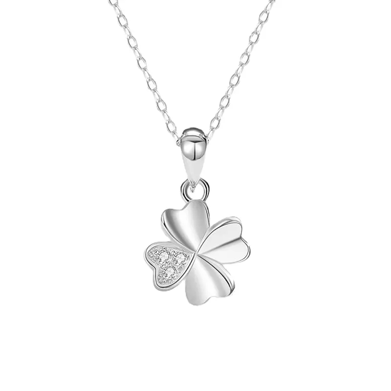 Juyoyo  S925 four-leaf clover sterling silver pendant collarbone necklace for women