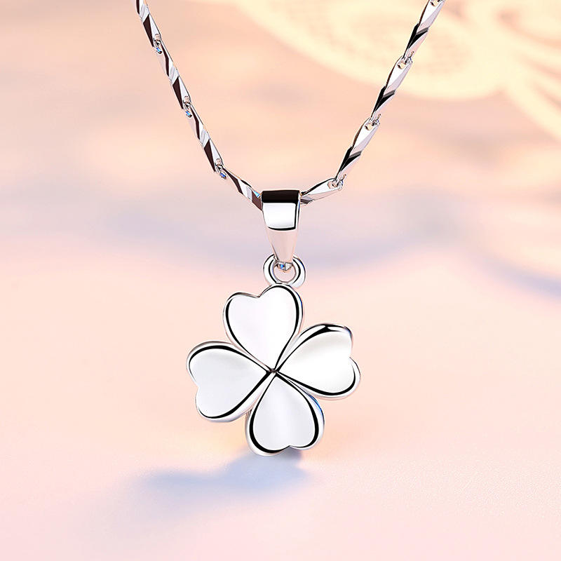 Juyoyo  S925 four-leaf clover sterling silver pendant collarbone necklace for women