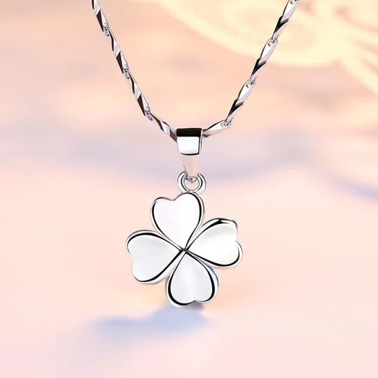 Juyoyo S925 four-leaf clover sterling silver pendant collarbone necklace for women