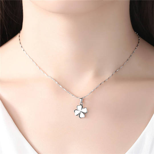 S925 four-leaf clover sterling silver pendant collarbone necklace for women
