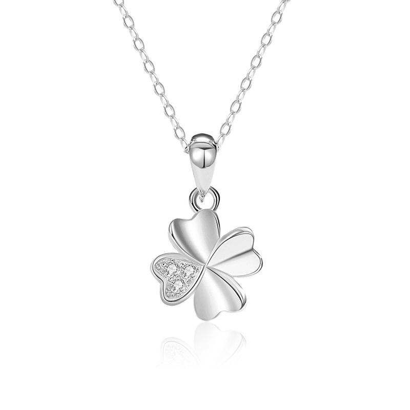 Juyoyo  S925 four-leaf clover sterling silver pendant collarbone necklace for women