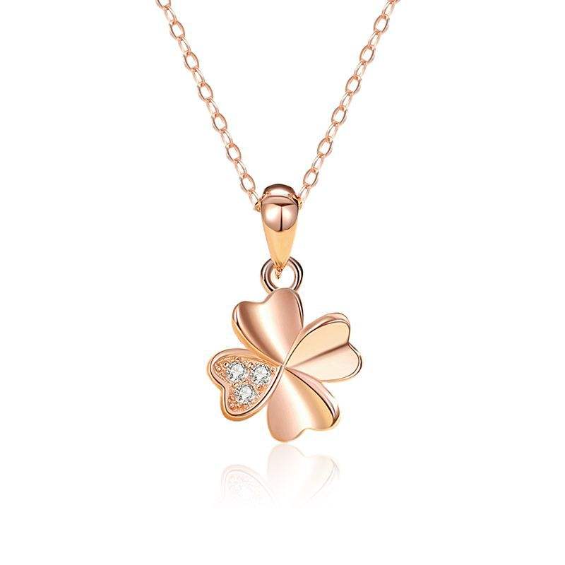 Juyoyo  S925 four-leaf clover sterling silver pendant collarbone necklace for women