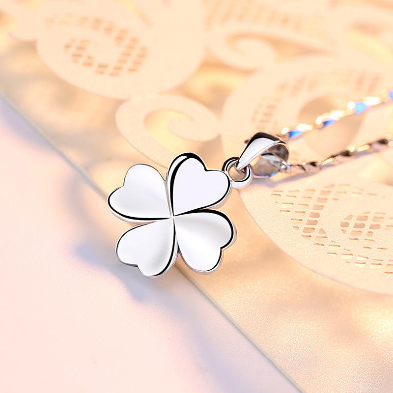 Juyoyo  S925 four-leaf clover sterling silver pendant collarbone necklace for women