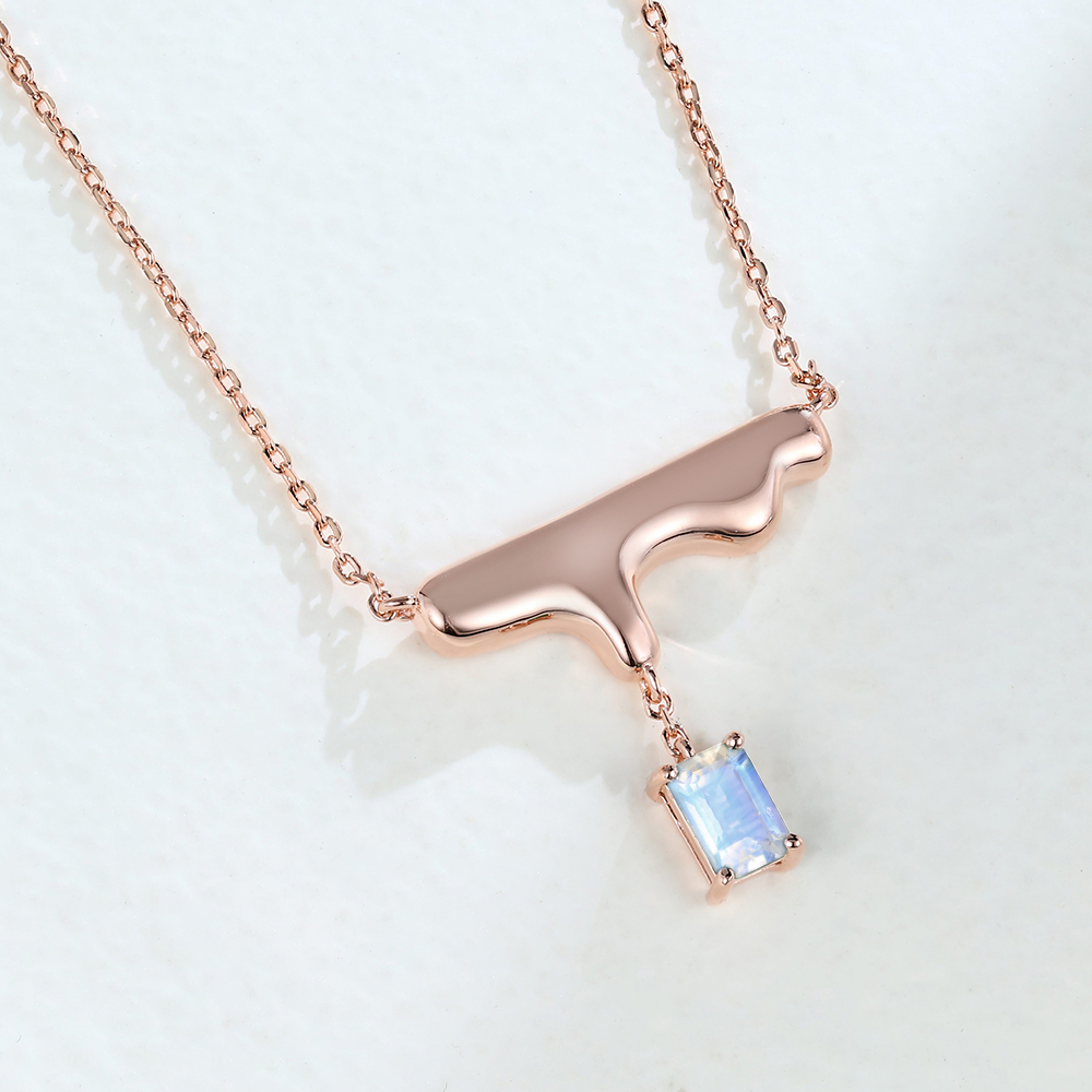 Rose Gold Moonstone Necklace