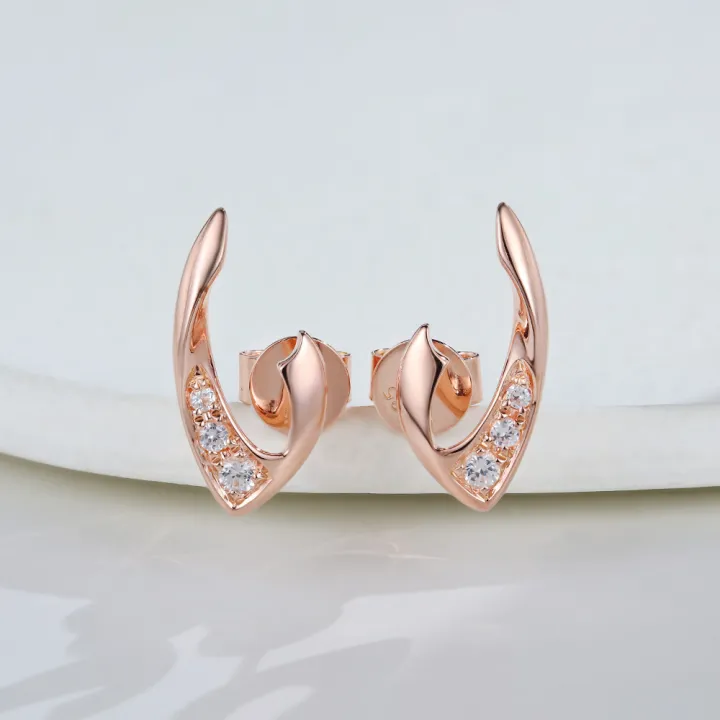 Separate W White Sapphire Earrings