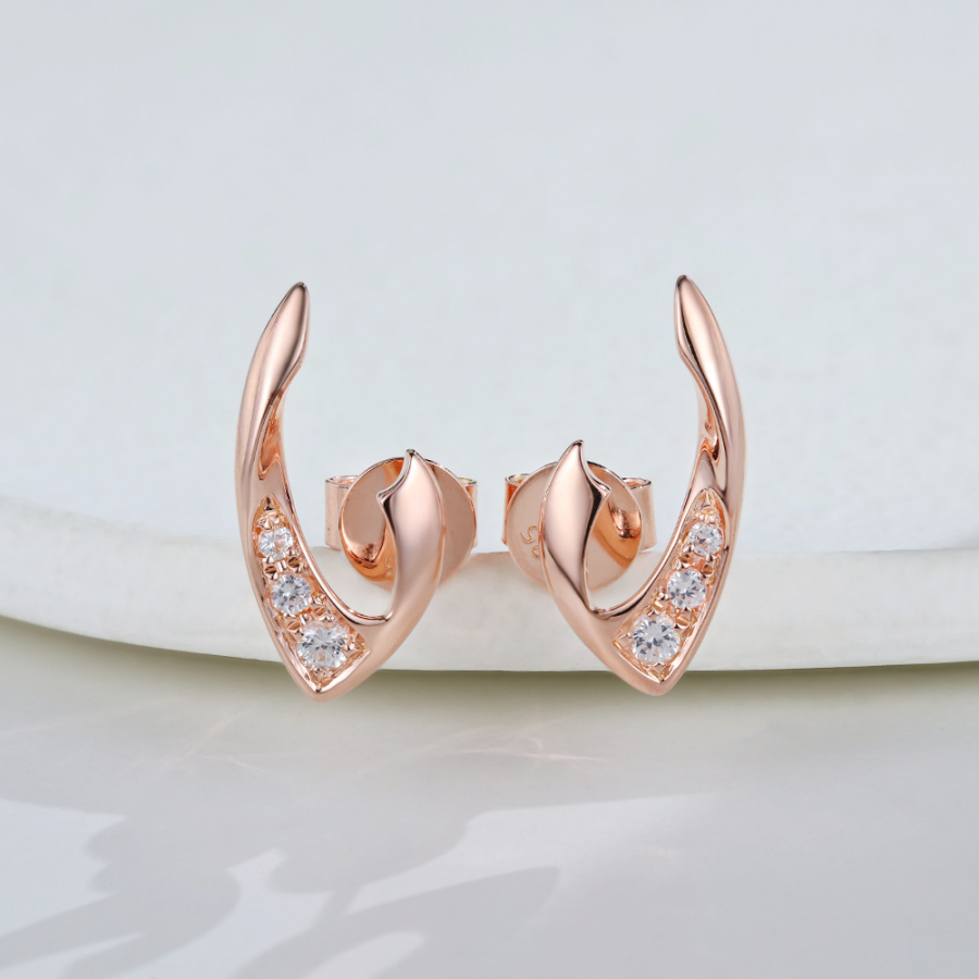 Separate W White Sapphire Earrings