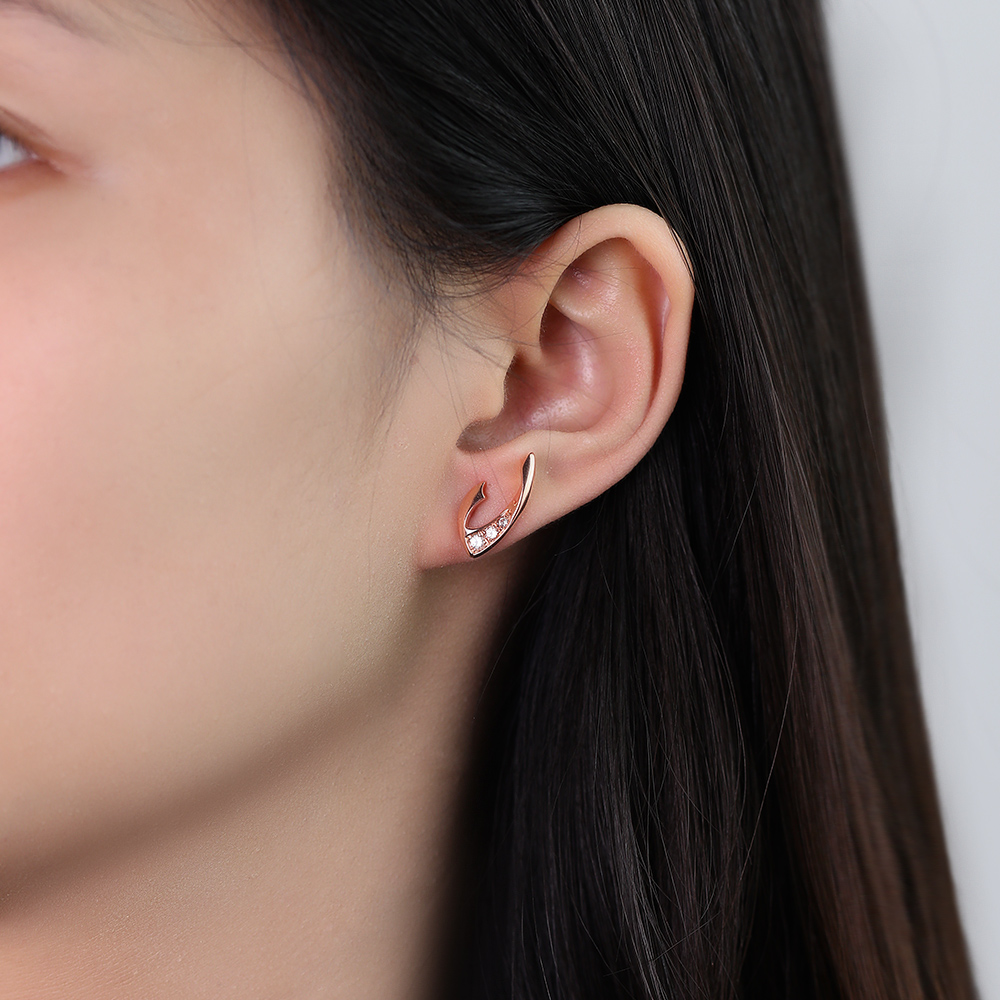 Separate W White Sapphire Earrings