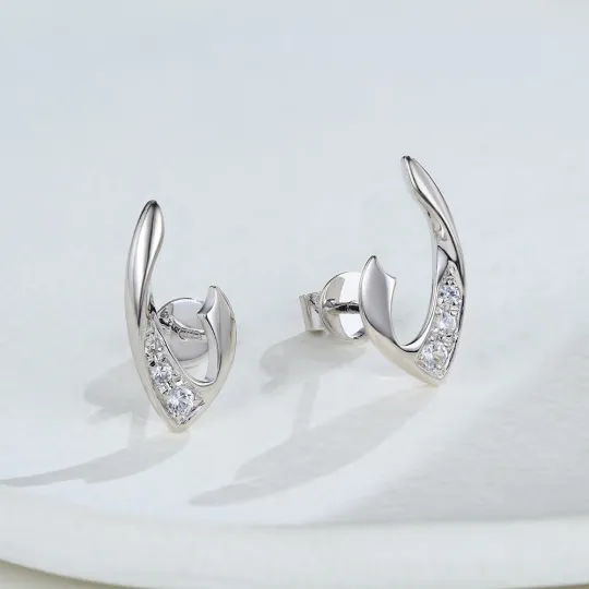 Separate W White Sapphire Earrings