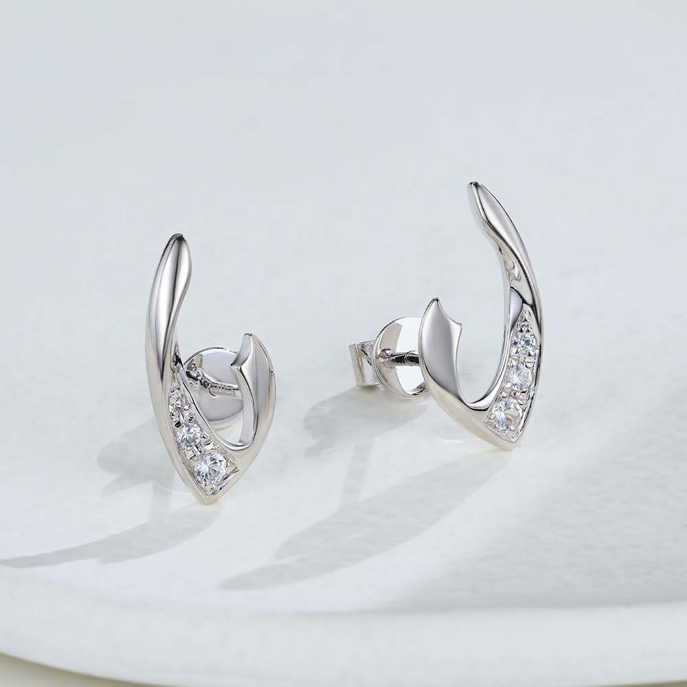 Separate W White Sapphire Earrings